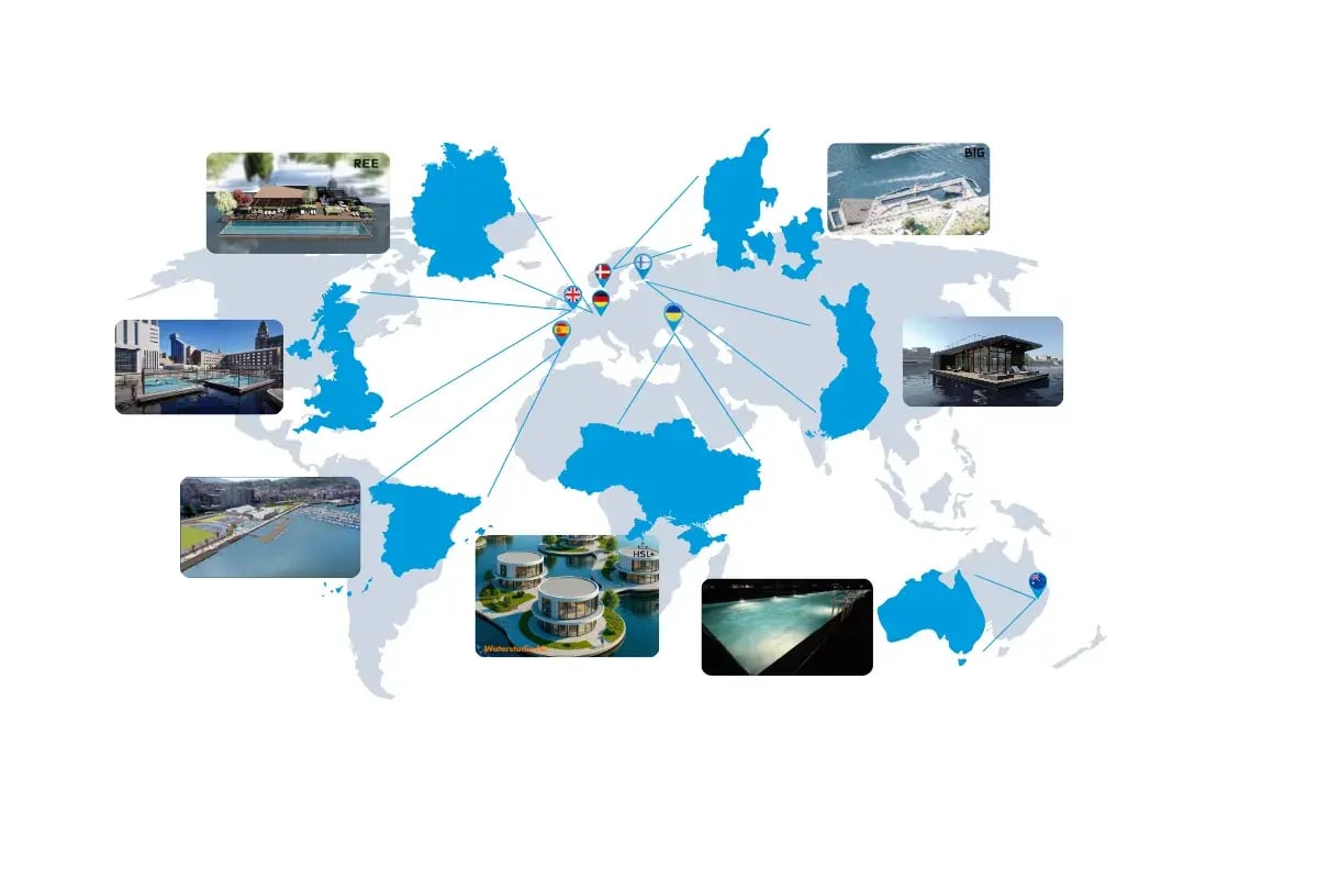 Floating construction across borders