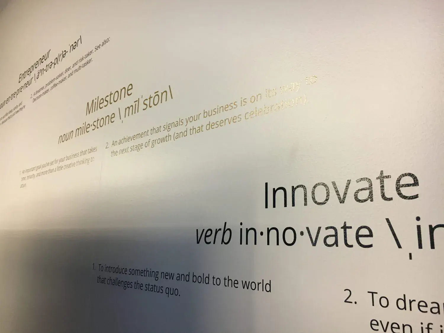 "Innovate = To dream. To create. Because you think it has the potential to enrich lives"